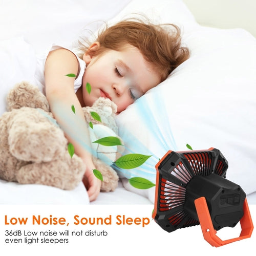 Portable Camping Lantern Fan Battery Powered Hanging Fan USB