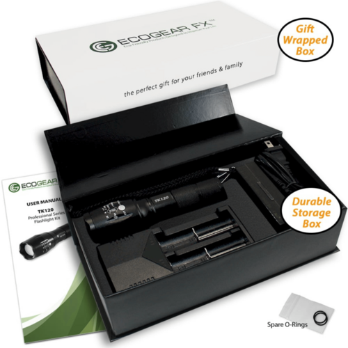 EcoGear FX TK120 Professional LED Flashlight Kit with Batteries and