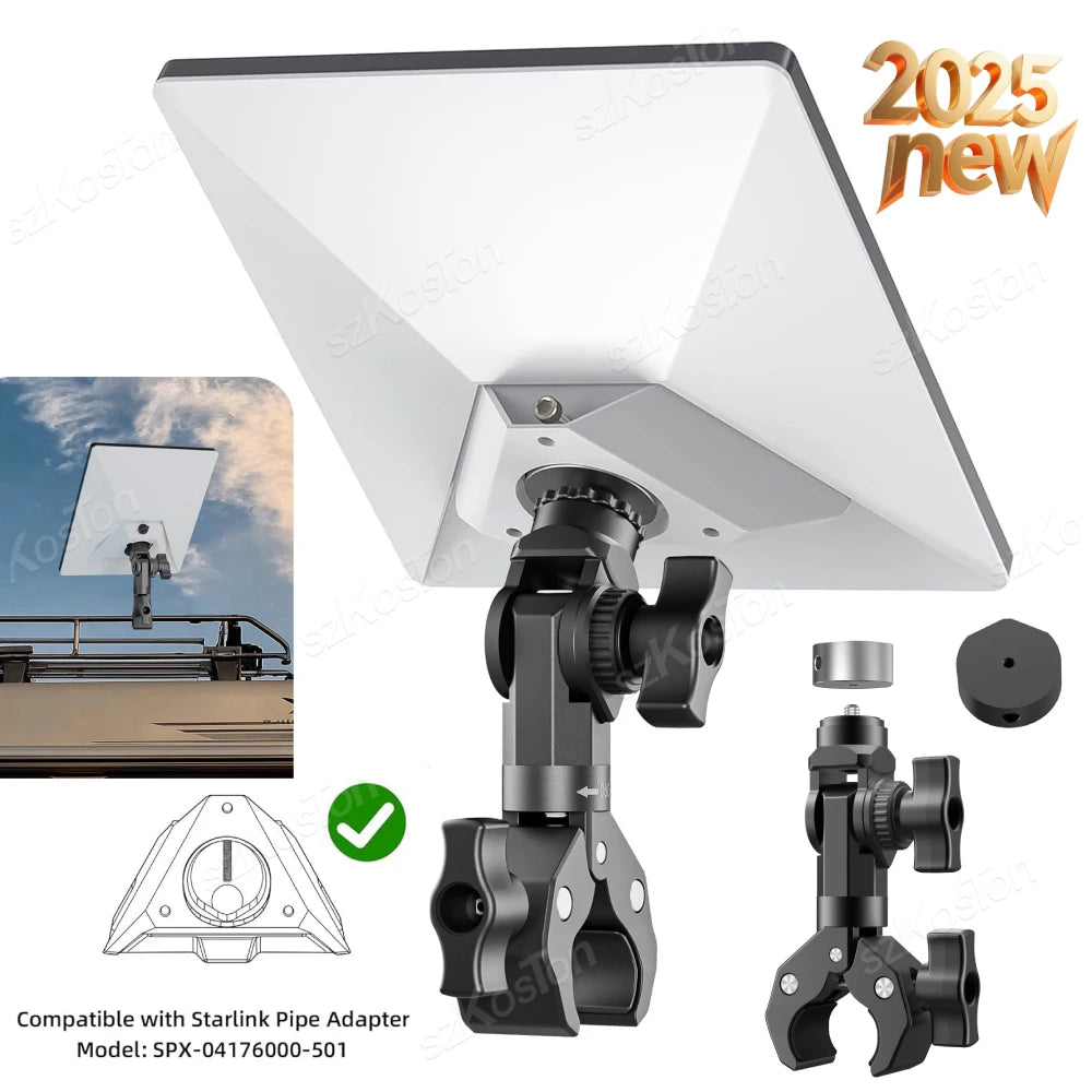 For Starlink Mini (SPX-04176000-501) Mount Adjustable Pole Clamp Adapter Mounting Kits for StarLink Mini RV Yacht Camper
