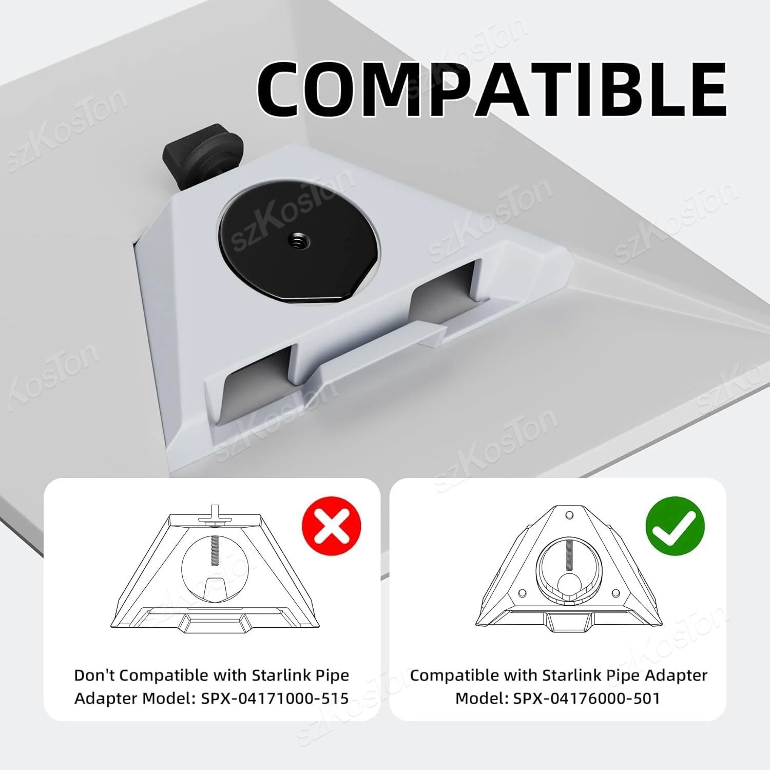 For Starlink Mini (SPX-04176000-501) Mount Adjustable Pole Clamp Adapter Mounting Kits for StarLink Mini RV Yacht Camper
