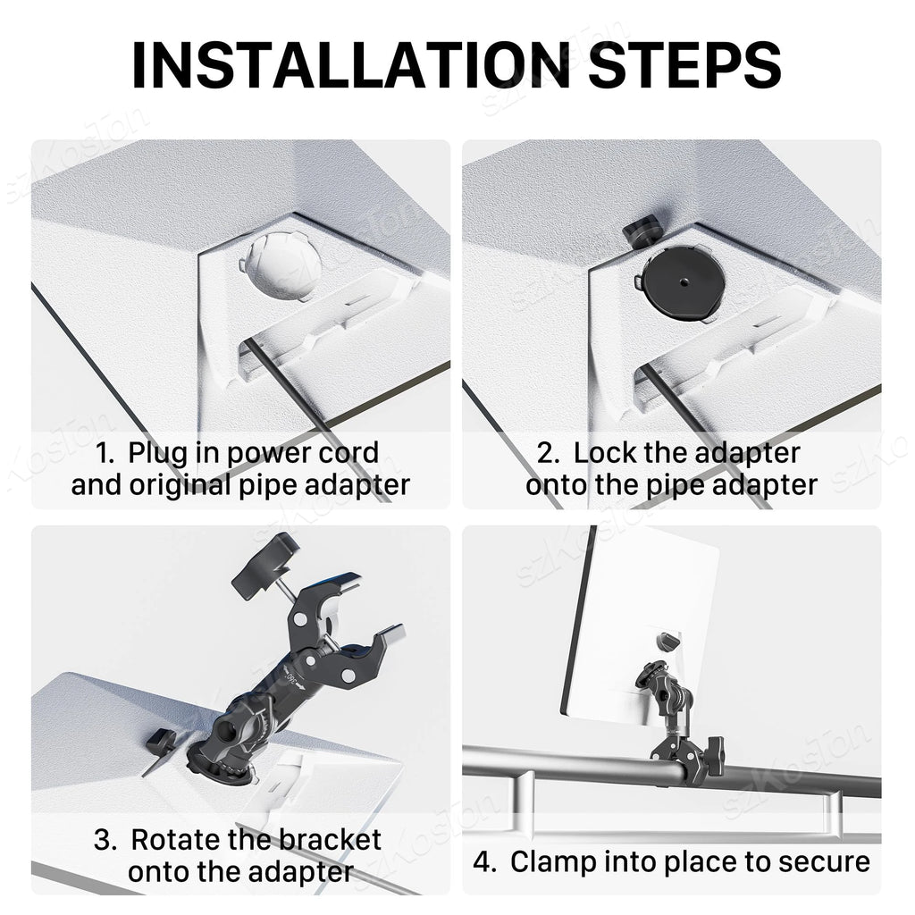 For Starlink Mini (SPX-04176000-501) Mount Adjustable Pole Clamp Adapter Mounting Kits for StarLink Mini RV Yacht Camper