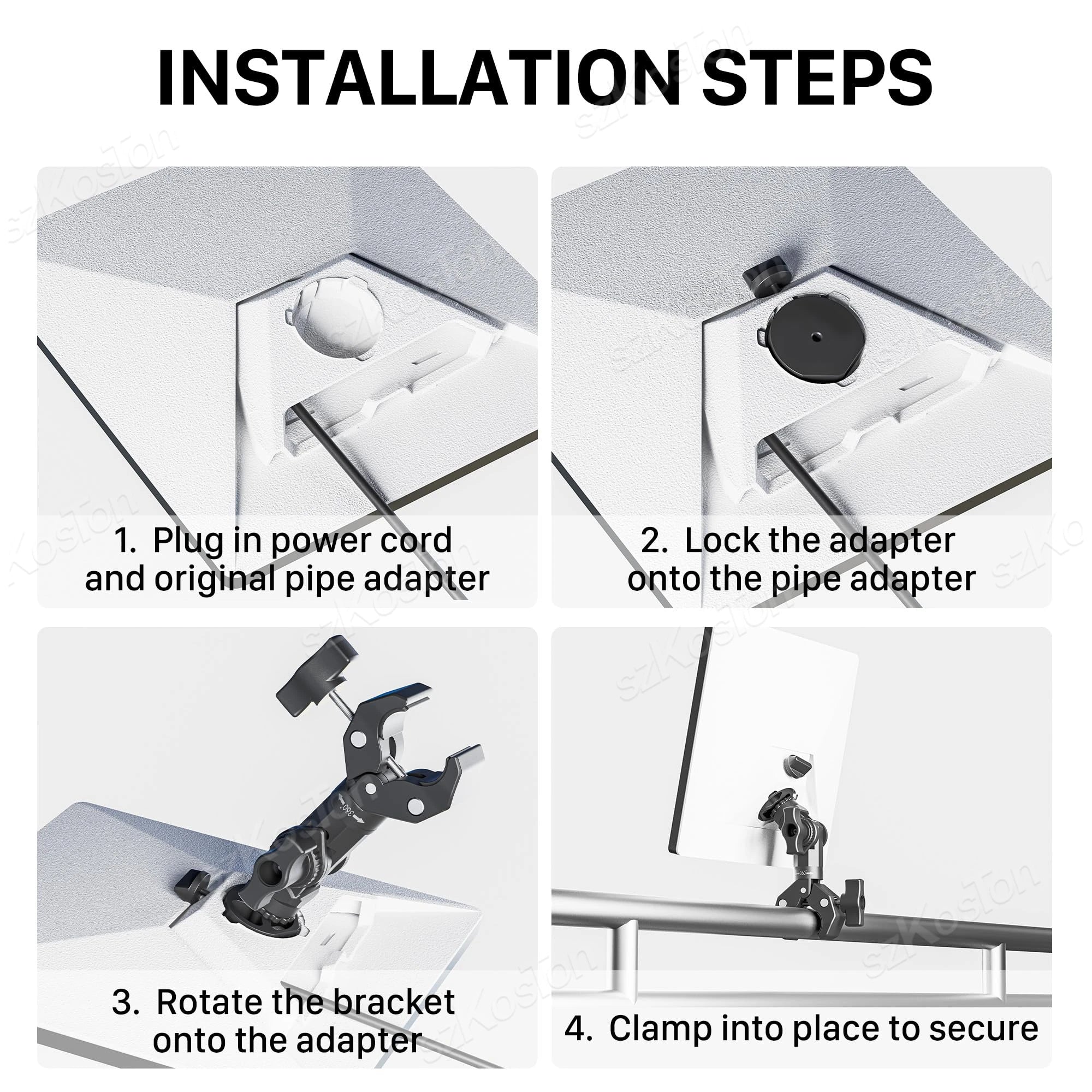 For Starlink Mini (SPX-04176000-501) Mount Adjustable Pole Clamp Adapter Mounting Kits for StarLink Mini RV Yacht Camper