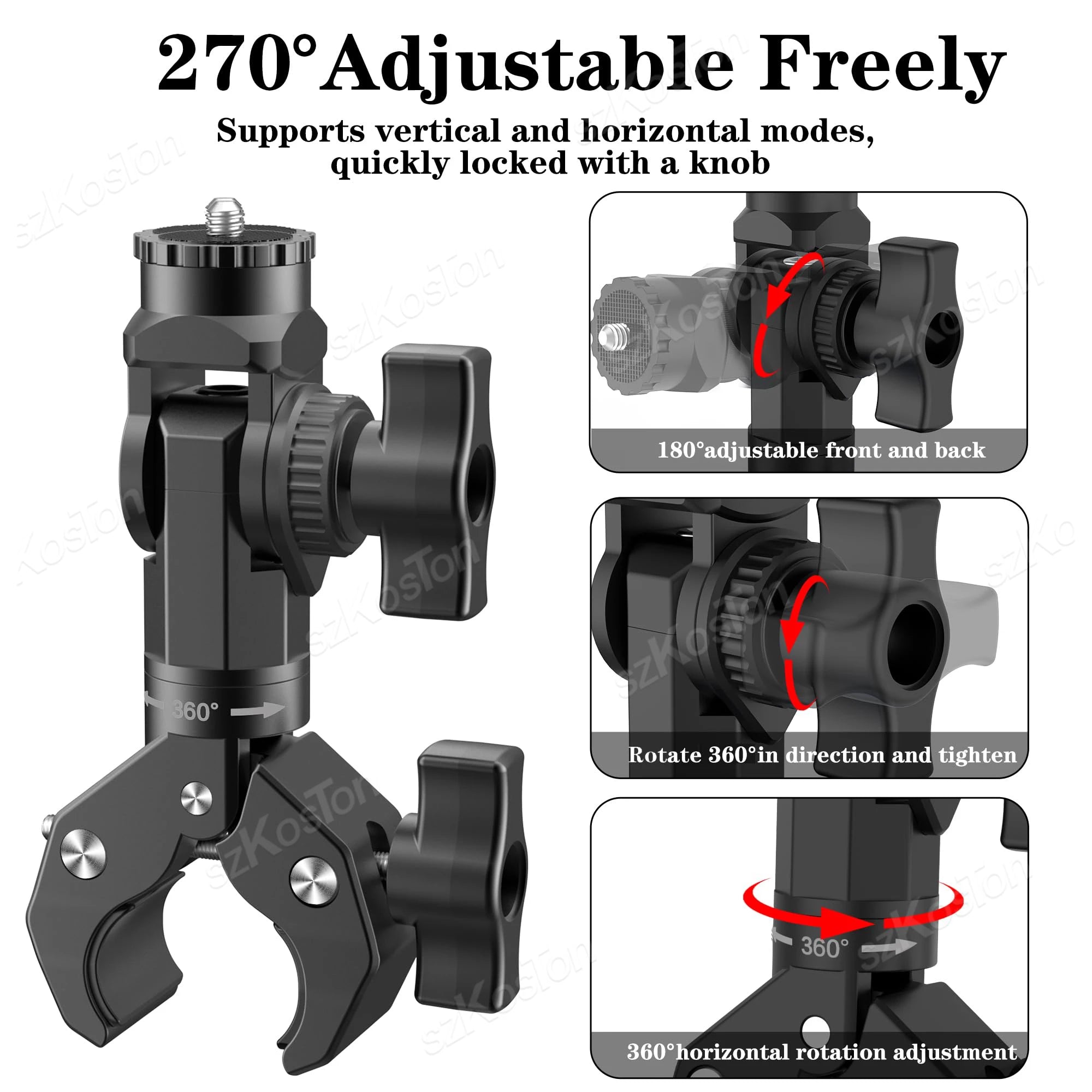For Starlink Mini (SPX-04176000-501) Mount Adjustable Pole Clamp Adapter Mounting Kits for StarLink Mini RV Yacht Camper