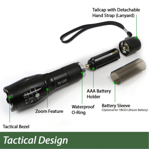 EcoGear FX TK120 Professional LED Flashlight Kit with Batteries and